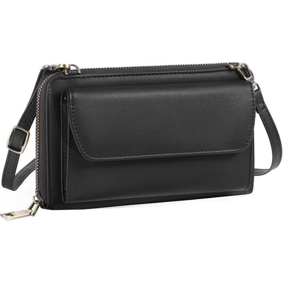 Handbags - Women Z01 Black Phone Purse Crossbody Bags for Small Travel Wallet Touch Screen